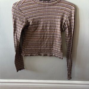 Free People Multicolor Striped Long Sleeve Top